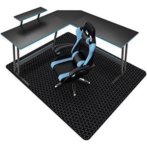 SALLOUS Chair Mat for Hard Floor, 63" x 51" Office Chair Mat for Hardwood Floor, Multi-Purpose Hard Floor Protector Under Desk Mat for Home Office, Non-Slip Vinyl Floor Mat for Gaming Chairs (Black)
