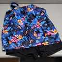 Women Two Piece Tankini Swimsuits - Tummy Control Bathing Suits Top with Shorts 2025 Blouson Swimwear (X-Large, Blue Floral)