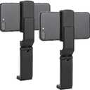 2 Pcs Universal Airplane Travel Phone Holder,Portable Phone Stand 360 Degree Rotaing Design Holder Foldable Pocket Size for Plane, Train, Work, Video and Desk(Color:Black)