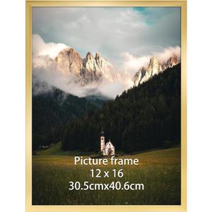 Giftgarden 12x16 Picture Frame Gold, Fit 30x40cm Diamond Painting Art, 16x12 Thin Poster Photo Frame for Wall Display, Single