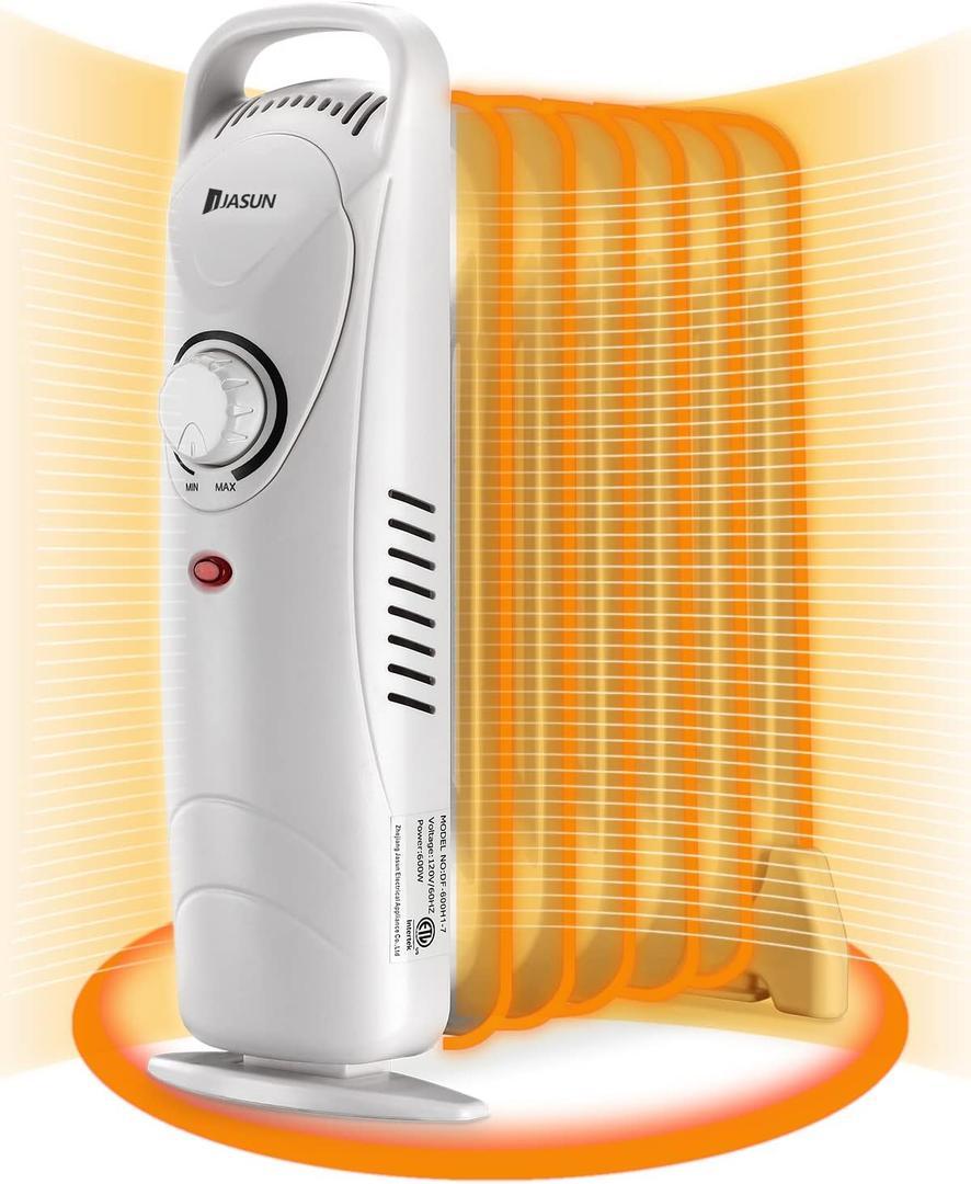 JASUN Oil Filled Radiator Heater, Adjustable Thermostat, Portable Space heater, Quiet Heater with Tip-over & Overheating Functions