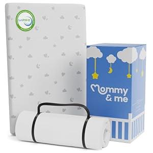Mommy&Me Pack and Play Mattress Pad (38"x26"x1") with Soft Washable Breathable Cover, Waterproof, CertiPURUS Certified Foam, Pack&Play Topper  Portable Foam Mini Crib Mattress for Baby Toddler Mommy&Me Pack and Play Mattress Pad (38"x26"x1") with Soft Washable Breathable Cover, Waterproof, CertiPURUS Certified Foam, Pack&Play Topper  Portable Foam Mini Crib Mattress for Baby Toddler