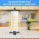 Paper Towel Holder Countertop, Black Standing Paper Roll Holder for Kitchen, Stainless Steel Standing Paper Towel Holder with Suction Cup Base, Easy One-Handed Tear (Black)