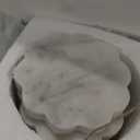 Mud Pie Scallop Marble Coaster Set; 4" X 4"