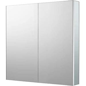 Sunrosa Aluminum Bathroom Medicine Cabinet with Mirror, 36"27.5", Wall-mountable and Recessed-in, 2 Doors Cabinet Organizer