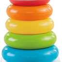 Fisher-Price Babys First Blocks & Rock-a-Stack Toy Set, Bucket of 10 Shapes & Ring Stacking Activity for Developmental Play Ages 6+ Months 