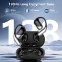 Open Ear Bluetooth 5.4 Headphones, Wireless Earbuds Sport Over Earphones with Ear Hooks 50H Playtime Ear Buds LED Display Charging Case, IPX7 Waterproof Design for Running Fitness Walking