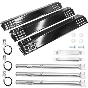Yiming Grill Replacement Parts for Charbroil 463241313, 463241314, 463241414, 463241013, 463241413 Grill Models. Heat Plate Shields, Grill Burner Tubes, Carryover Tubes and Igniters Replacement Kit.