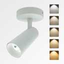 LED Ceiling Spotlight 5CCT 2700K/3000K/3500K/4000K/6000K Selectable Dimmable,Spot Light Indoor Adjustable Flush Mount Lights Fixture 12W CRI 90+, White, 1 Pack Tilt Angle Accent Lighting