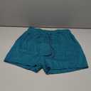 Women's Casual Drawstring Shorts Ladies High Waisted Textured Summer Lightweight Sweat Shorts with Pockets, Dark Green, Size M