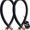 2PCS 3/8 Air Brake Chamber Hose, Dazakoot 3/8 Fit End x 3/8 Swivel End Rubber Air Brake Hose Assembly, SAE J1402 Air Brake Hose for Semi Truck - 24inch