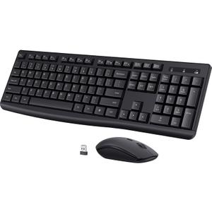 Wireless Keyboard and Mouse Combo, COLIKES 2.4G USB Cordless Mouse and Keyboard, 3 Level DPI Slim Ergonomic, Responsive Plug & Play for Computer Laptop PC - Full Size