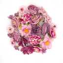 TACOLO Artificial Flowers for Crafts, 24 Pcs Faux Flowers Heads Bulk, Silk Flowers Heads Fake Rose Daisy Peony Faux Flowers for Hair Decoration, Home Wedding, Wreath Making (Orange)