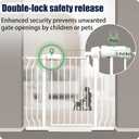 Narrow Baby Gate 24-29" Dog Gate Pressure Mounted Indoor Safety Gate for Stairs, Doorways, Hallways, No Drilling White Metal Pet Gate for Kids & Pets