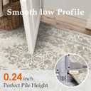 PureCozy 5x8 Area Rug Beige Washable Vintage Distressed Living Room Carpet Large Bedroom Indoor Neutral Medallion Floral Non Slip Retro Throw Floor Mat for Office Dining Room Kitchen Bathroom