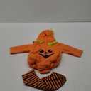 Baby Girl Boy Halloween Outfit Pumpkin Halloween Costumes Long Sleeve Pumpkin Hooded Bodysuit + Footed Pants Set Cosplay Clothes 0-6 Months