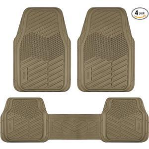Rubbermaid Car Mats Full Set – All Weather Car Floor Mats Universal Trim-to-Fits Design,Heavy Duty Car Mats for Cars, SUVs, Trucks,and Vans - Black