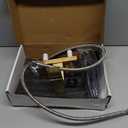 Cobbe Waterfall Bathroom Faucets 3 Hole, Brushed Gold Bathroom Sink Faucet Square 4 Inch Centerset with Pop-Up Drain, 2 Handle and 2 Supply Hoses, Lead-Free Stainless Steel for Vanity Sink Rv