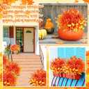 Giegxin 70 Bundles Artificial Fall Flowers for Outdoors Decoration Fall Fake Autumn Plants UV Resistant Faux Plastic Mums No Fade Boston Fern for Thanksgiving Garden Patio Porch Autumn Indoor Decor