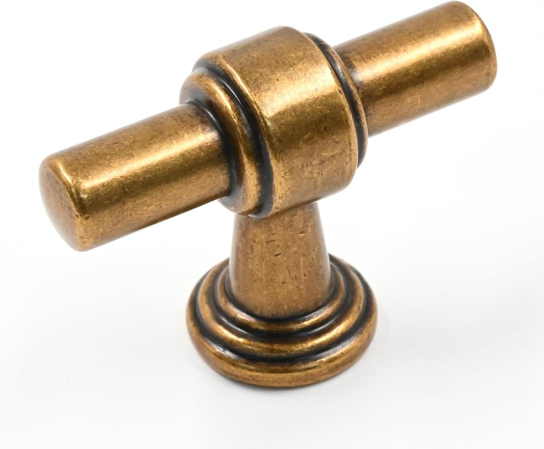 10 Pack 1"(25mm) Antique Brass Cabinet Knobs for Cabinets and Drawers Kitchen Vintage Cabinet Hardware Dresser Knobs CK0081