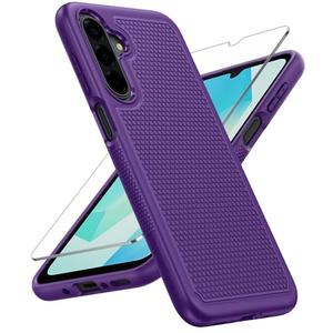 FNTCASE for Galaxy A17/A16 5G Phone Case - Samsung A17 Military Grade Drop Protection, 14ft Drop Tested, Screen Protector Included, Anti-Slip Textured, TPU+PC Dual Layer Shockproof Cover (Purple)