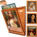 3-Pack Vinyl Record Frame Display for 12x12 Inch, Front Opening Vinyl Record Storage Display, Record Holder for The Wall, LP Cover Display (Brown, 3 Pack)