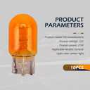 2 x Downhill 10 PCS 7443 Bulb, 7443 Turn Signal Bulbs, T20 12V/21W Versatile Miniature Brake Lights/Reversing lights/Taillight Bulbs Lighting Replacement Accessories, for Most Cars Trucks SUVs (Amber)