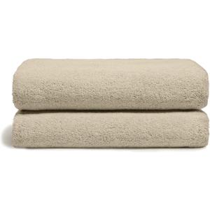Italic Ultraplush 100% Australian Cotton Bath Sheets - Set of 2 Luxury Extra Large Heavy Duty Bath Sheets, 800GSM Plush and Absorbent Sheets for Hotels, Bath, Gym & Spa (Sand)