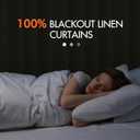 MIULEE 100% Blackout Curtains 96 Inch Long 2 Panels Set for Bedroom, Thick Faux Linen Black Out Curtain Room Darkening Back Tab Pleat Window Textured Drapes with Hooks for Living Room, Dutch Cocoa