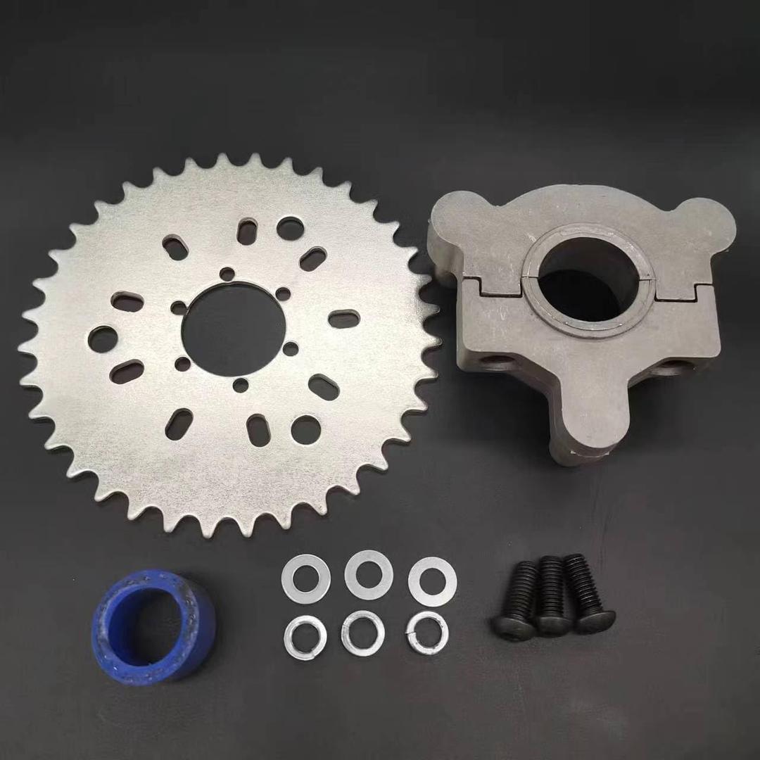Rubber Hub Adapter & 36T 3, 6, 9 Hole Sprocket Assembly for 2 Stroke 80cc Motorized Bicycle