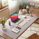 Aothia Faux Leather Desk Mat - Large Mouse Pad, Non-Slip PU Leather Blotter, Waterproof Writing Surface for Office and Home (Smoky Lavender, 42" x 17")