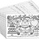 Tiny Expressions - Wedding Activity Placemats for Kids  Pack of 12 Disposable Coloring Paper Mats for Wedding Table Dcor, Includes Activities & Games for Kids