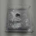 NICETOWN Greyish White Room Darkening Cafe Curtain Panels, 42" Wide x 48" Long, Window Treatment Thermal Insulated Grommet Wave Line Printed Drapes for Kitchen, 2 Pieces