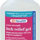 Extra Strength Itch Relief Gel, Diphenhydramine HCl 2% Topical Analgesic, Relives Itching and Pain for Bug Bites, Rashes, Poison Ivy, Oak and Sumac, Made in USA, 4 Ounces