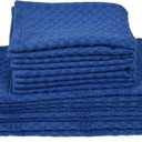 100% Cotton Premium Terry Dish Towel and Dish Cloth Set  Terry Cleaning Rags  Reusable Dishcloth and Dishtowel  Blue  15"x25" and 12"x12" (Pack of 8)