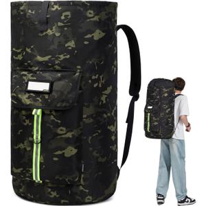 laundry bag backpack,extra-large heavy duty laundry bags,laundry backpack for college students,drawstring closure (Black CP)