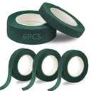 DSUWAZU 6 Roll Floral Tape 1/2inch Flower Tape Dark Green, Floral Tapes for Bouquet Stem Wrapping and Floral Crafts, Wedding Bouquet