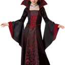 iTVTi Vampire Costume for Girls Kid Halloween Carnival Fancy Black Dress for Cosplay (5-6 Years)