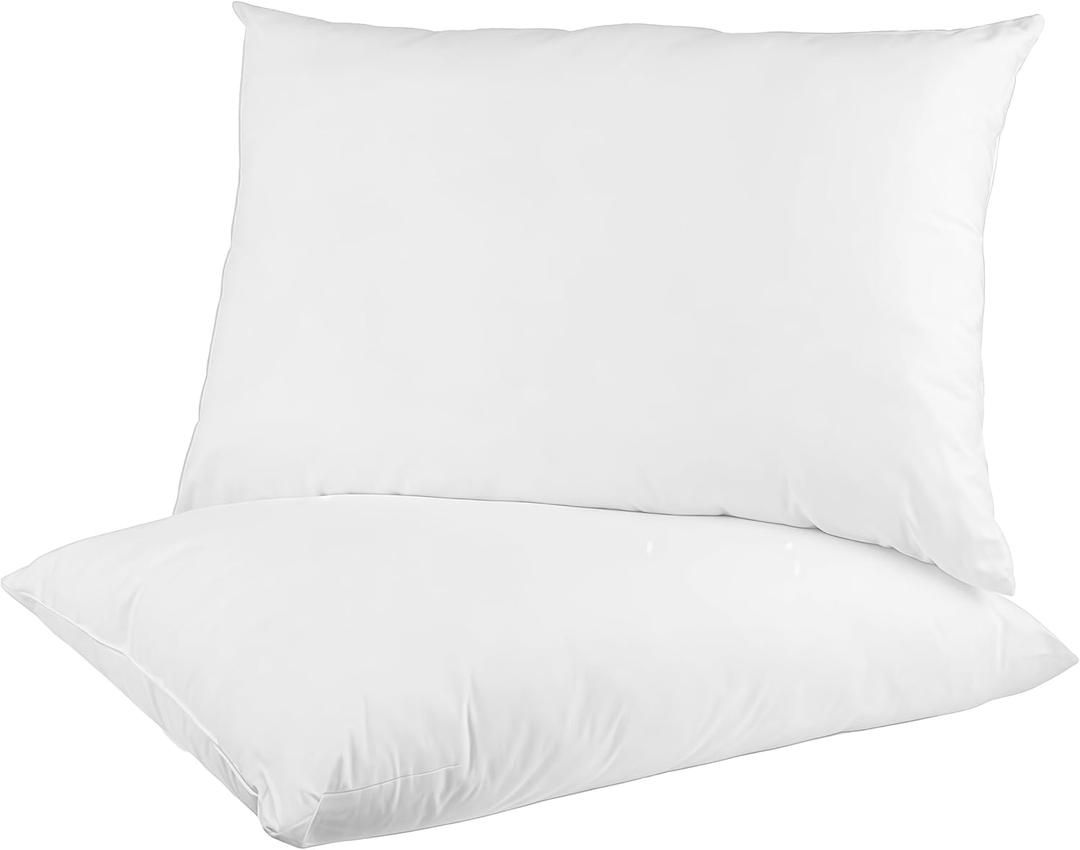 Digital Decor Premium Hotel Pillows, Made in USA Hypoallergenic DownFree Pillows with 100% Cotton Cover, Medium Firm Support for All Sleepers, Includes 2 Free Pillowcases, Set of 2, Standard 20"x26"