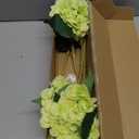 Kimura's Cabin 6pcs Silk Hydrangea Artificial Flowers Fake Hydrangeas Flower with Stems Faux Hydrangea Bouquets for Wedding Party Arrangements Home Table Centerpieces Decoration (Lime Green)