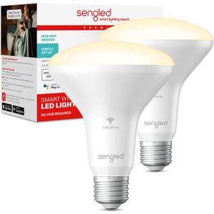 Sengled Alexa Light Bulbs, Updated FFS Smart Flood Light, Smart Bulb That Works with Alexa & Google Assistant, 7.5W 65W Equivalent,2700K BR30 Smart Light, No Hub Required, 2.4Ghz WiFi Only, Pack of 2 