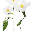 3pcs Giant Artificial Flower Poppy Floor Standing 4.6ft / 5.2ft /5.9 ft, Adjustable for Wedding Decoration Reception, Background Backdrop Photo Props, Shop Window (White)