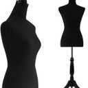 SereneLife Female Torso Mannequin Display - Sturdy and Durable, Adjustable Dress Form (52-64"), Lightweight, Easy-to-Assemble, Stable Tripod Stand, Smooth Surface for Retail Clothing Display (Black)