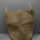 Jute Rope Laundry Hamper Basket by YOUDENOVA, 58L Tall Laundry Basket, Baby Nursery Hamper for Blanket Storage for Bedroom-Large-Jute