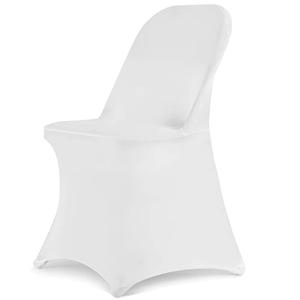 HAINARverS Stretch Spandex Folding Chair Covers 30PCS Universal Fitted Chair Cover Protector for Wedding,Party, Banquet, Holidays, Celebration, Decoration(White, 20  PCS)