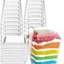 NEEBAKE 110 Sets 5oz Dessert Cups with Lids and Spoon - Parfait Cups with Lids for Appetizer for Party, Plastic Mini Dessert Cups with Spoons Clear with Lid