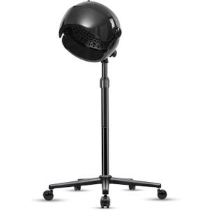 Hooded Hair Dryer, Stand Hair Dryer, Professional Hooded Dryer on Wheels with Digital Display, Touch Controls and 3 Temperature Settings for Salon and Home Use - Black