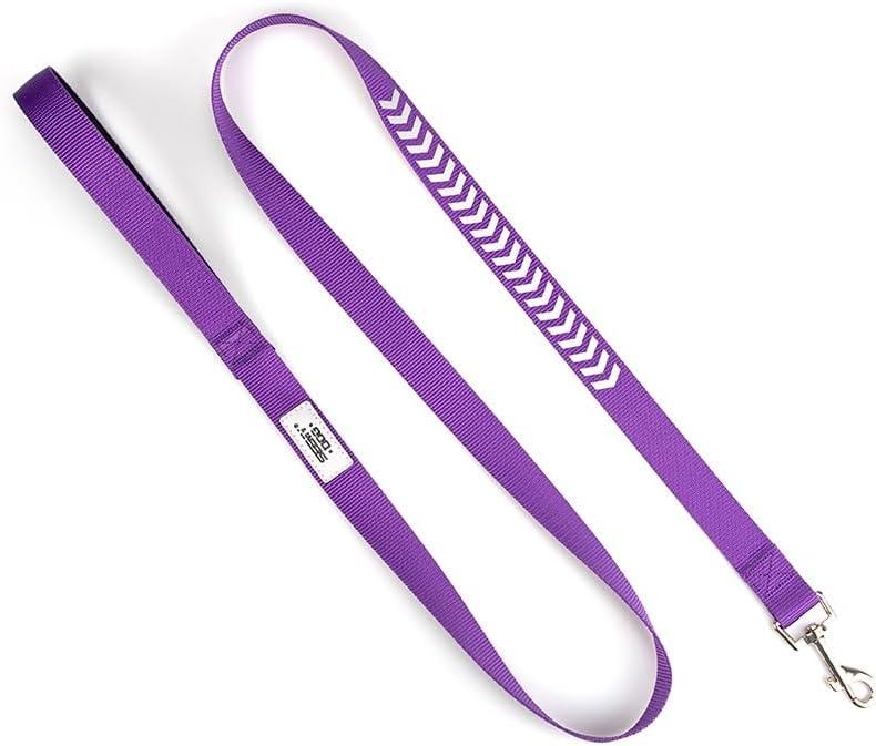 2 x Reflective Dog Leash Fix Length, Waist for Dog Walking, Running for Small &Medium Dogs with Reflective Strips Purple
