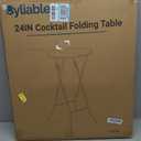 Byliable 24in Round Cocktail Table, Bar Height High Top Foldable Bistro Table with Removable Legs, Portable Plastic Indoor Outdoor for Patio, Party, Backyard, Events, White, 24×43 in