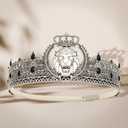 King Crown and Birthday Sash, King Crown for Men,Gold Men's Tiara Prince Diadem,Royal Medieval Cosplay Birthday Prom Halloween Hair Accessories